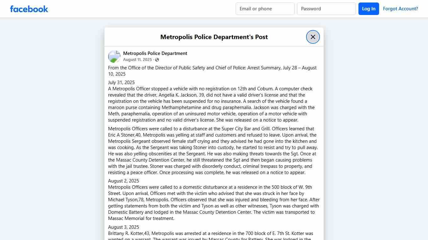 From the Office of the... - Metropolis Police Department | Facebook